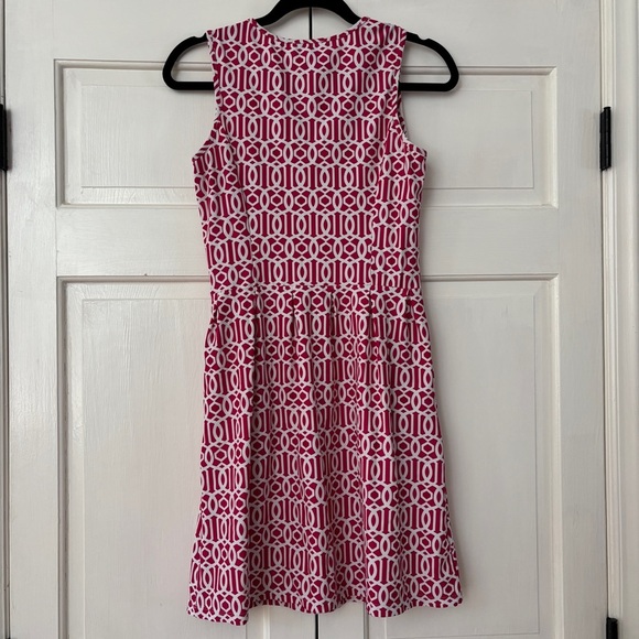 Jude Connally Rachel Dress‎ Size Small Pockets Pink White Chain Link Print Jude - Picture 7 of 10